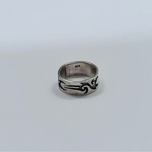 Sterling Silver Y2K Tribal Design Ring
